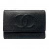 Compagnon CHANEL cuir grainé noir