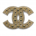 Broche CHANEL dorée matelassé