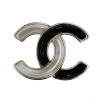 Broche CHANEL bicolore nacre et noir