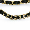 Ceinture CHANEL chaine entrelacée de cuir noir