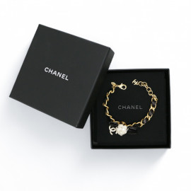 Bracelet CHANEL métal et cuir