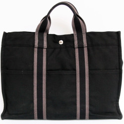 Sac garden party HERMES toile noire