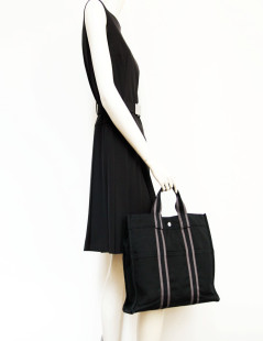 Sac garden party HERMES toile noire