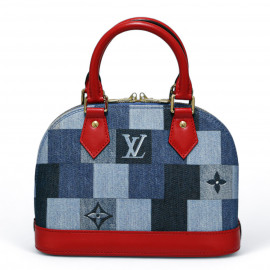 Sac ALma BB LOUIS VUITTON denim damier Monigram patchwork