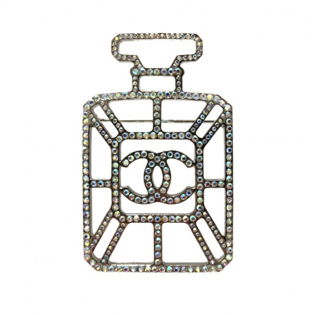 Broche CHANEL flacon de parfum cristaux