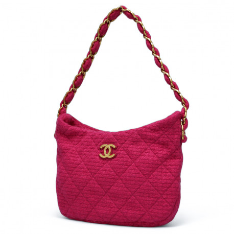 Sac CHANEL Hobo tweed rose 