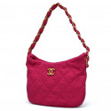 Mini sac hobo CHANEL tweed rose