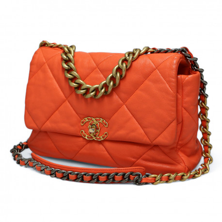 Sac  à rabat 19 CHANEL orange