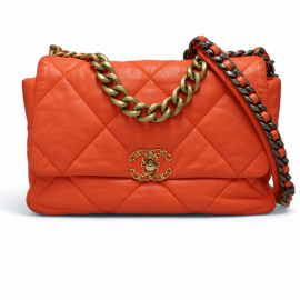 Sac  à rabat 19 CHANEL orange