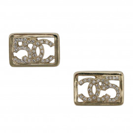 Boucles d'oreille CHANEL numéro 5 dorées