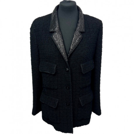 Veste T 42 CHANEL tweed noir