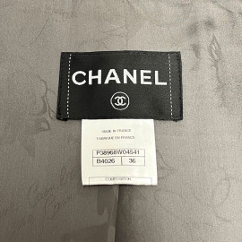 Manteau CHANEL T 38 chevrons gris