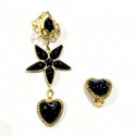 Clous pendants Marguerite de Valois noir