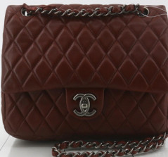 Sac CHANEL bordeaux bijouterie argent mat