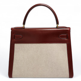 Kelly 28 toile et cuir HERMES