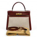 Kelly 28 toile et cuir HERMES