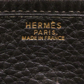 Grand Evelyne toile et cuir HERMES noir