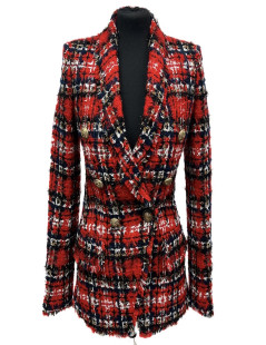 Veste BALMAIN tweed rouge T 34