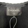 Veste CHANEL T 36 noire gansée blanc