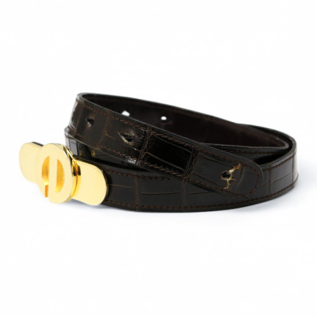 Ceinture CHRISTIAN DIOR Alligator marron