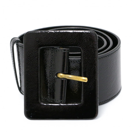 Ceinture YSL large vernie noire