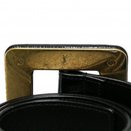 Ceinture YSL large vernie noire