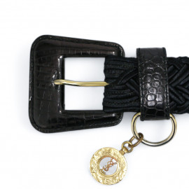 Ceinture YSL torsadée noire Vintage