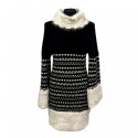 CHANEL black and white dress with geometric pattern