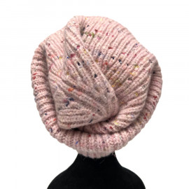 Ensemble bonnet et écharpe CHANEL rose 