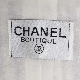 Robe pull T 38 CHANEL laine noire et blanche imprimé géométrique