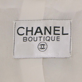 Robe pull T 38 CHANEL laine noire et blanche imprimé géométrique