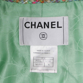 Veste courte tweed vert CHANEL AUtomne 2001