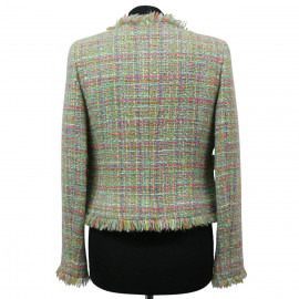 Veste courte tweed vert CHANEL AUtomne 2001