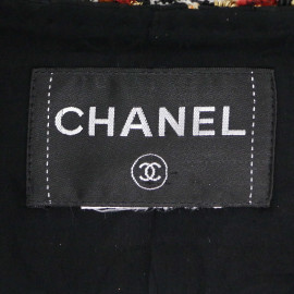 Veste courte tweed noir et ambre CHANEL t36