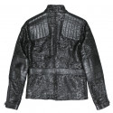 Veste T 34 CHANEL textile et cuir noir