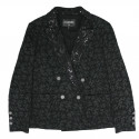 Blazer CHANEL dentelle T38 croisé coton noir