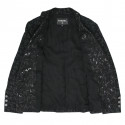 Blazer CHANEL dentelle T38 croisé coton noir