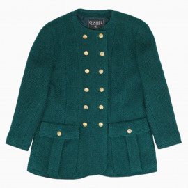 Veste CHANEL verte tweed