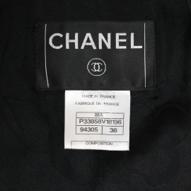 Veste CHANEL T38 tweed noir