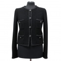 Veste CHANEL T38 tweed noir