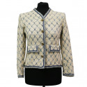 Veste CHANEL Couture T 38 beige bleue