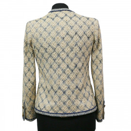 Veste CHANEL Couture T 38 beige bleue