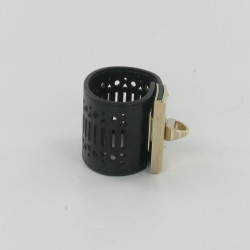 SERGIO ROSSI cuff black leather