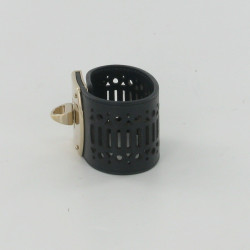 SERGIO ROSSI cuff black leather