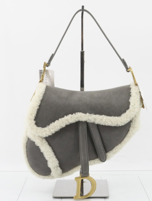 Sac saddle mouton DIOR gris