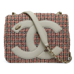 Mini sac tweed chanel blanc