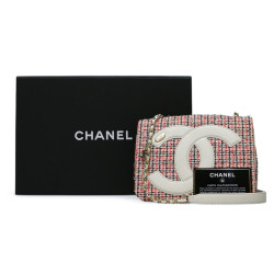 Mini sac tweed chanel blanc