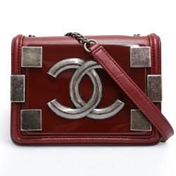 Mini sac CHANEL Boy brick flap bordeaux