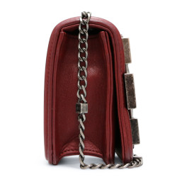 Mini sac CHANEL Boy brick flap bordeaux