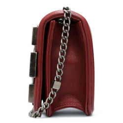 Mini sac CHANEL Boy brick flap bordeaux